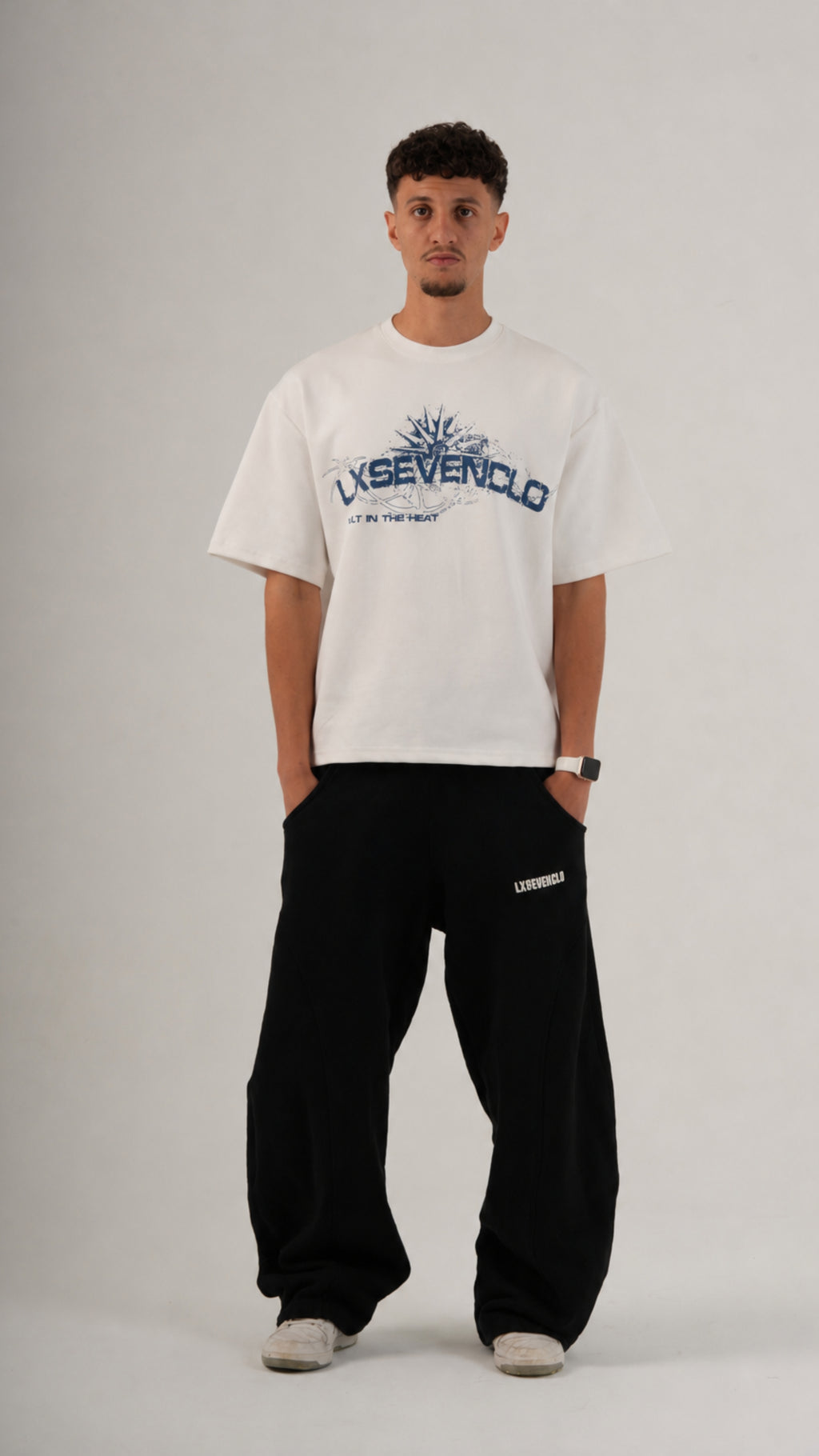 THE WHITE X BLUE SCORCHED T-SHIRT