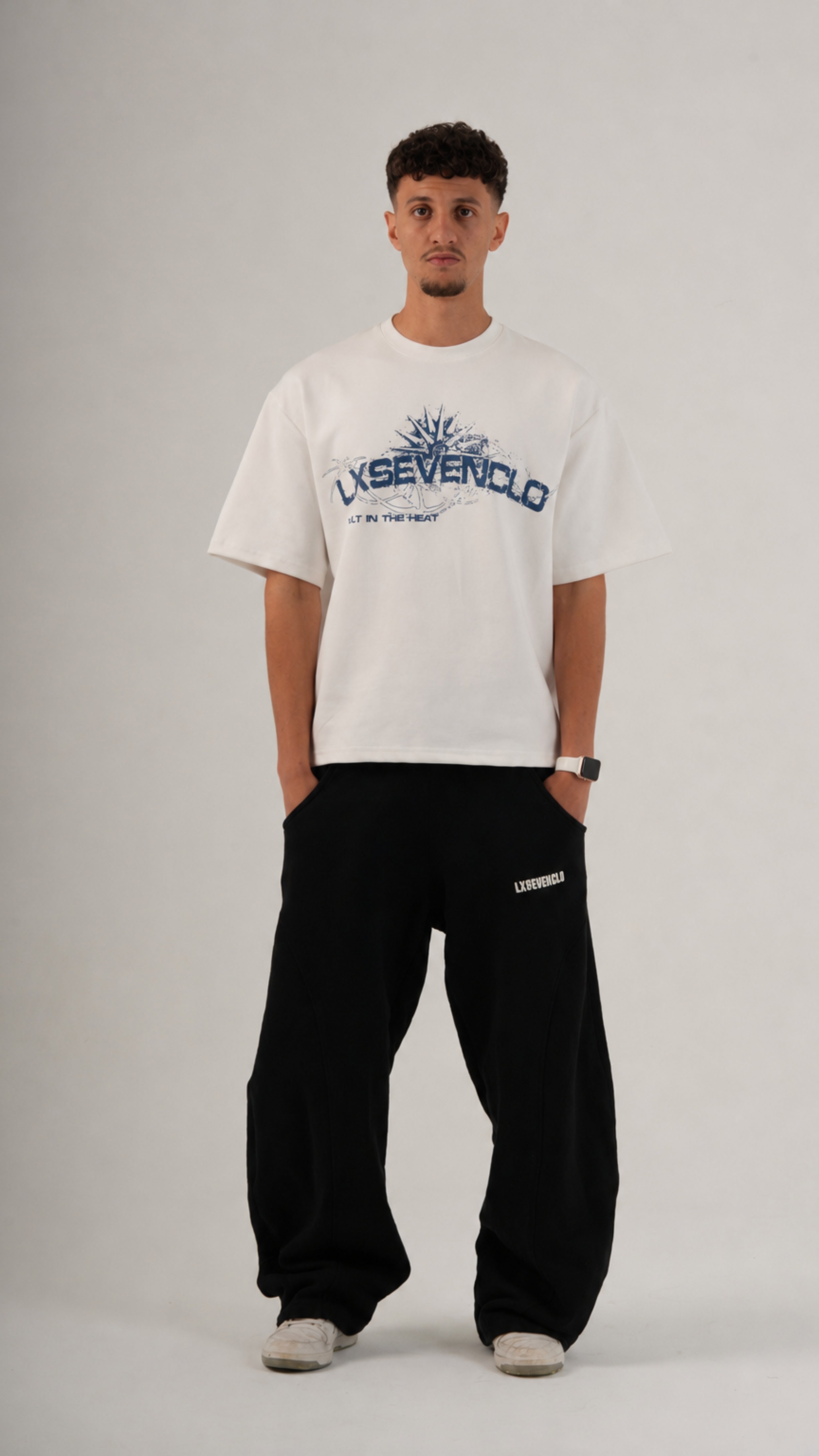 THE WHITE X BLUE SCORCHED T-SHIRT