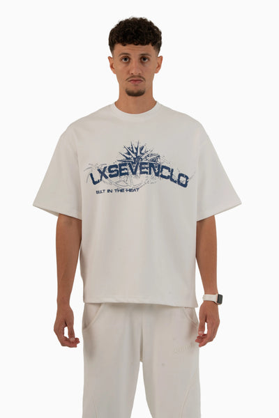 THE WHITE X BLUE SCORCHED T-SHIRT