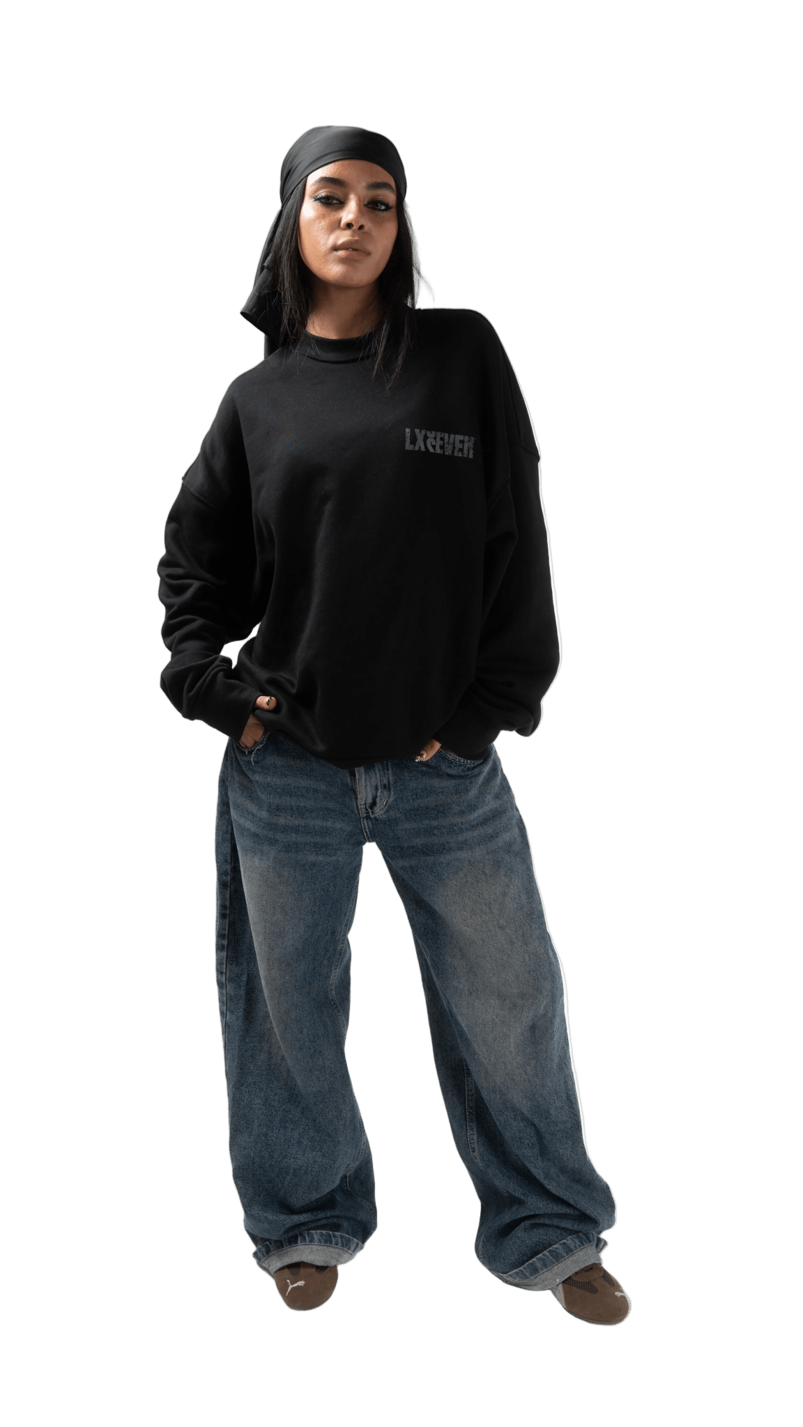 SELF FORGED BLACK CREWNECK - LxSeven